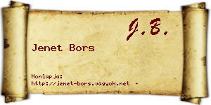 Jenet Bors névjegykártya